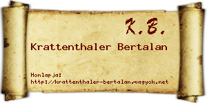 Krattenthaler Bertalan névjegykártya
